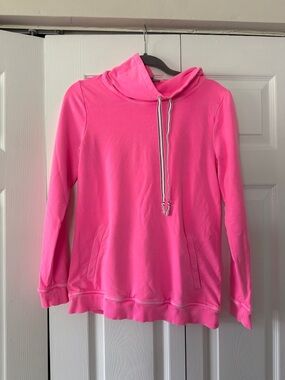 Talbots Bright Pink Cowl-Neck Pullover Hoodie